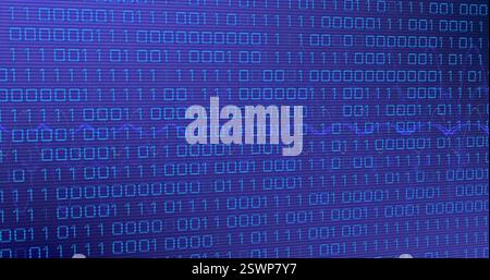 Image of binary coding over dna strand Stock Photo