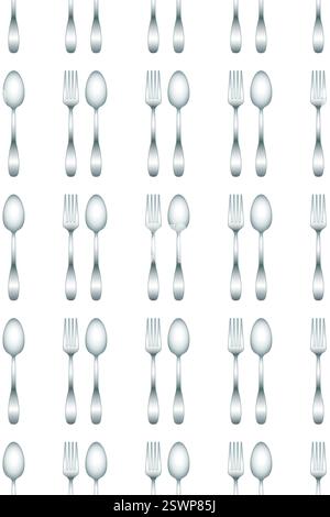 Seamless pattern of the fork and spoon Stock Vector