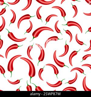 Seamless pattern of a red chili peppers Stock Vector