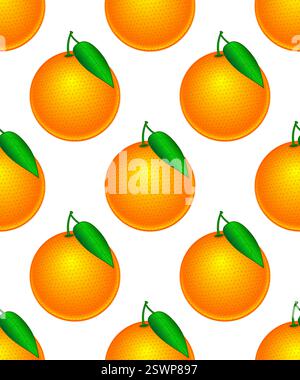 Seamless pattern of an orange fruits Stock Vector