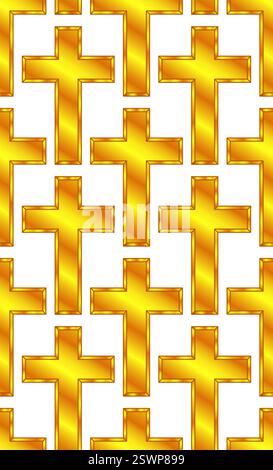 Seamless pattern of the gold christian cross Stock Vector