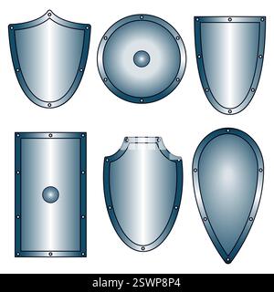 Illustration of the ancient shield set Stock Vector