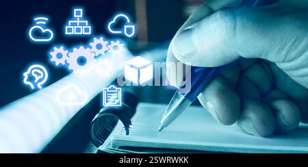 Technological Innovation and Cloud-Driven Solutions: A Visual Representation of Digital Transformation Stock Photo