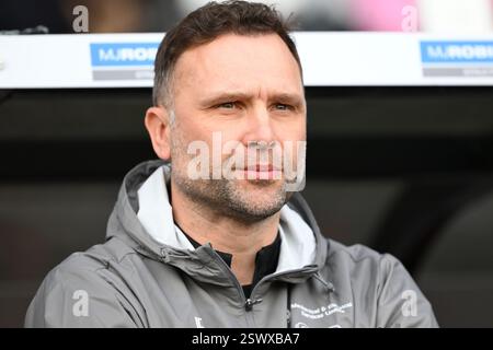 Derby County manager John Eustace celebrates following the Sky Bet ...