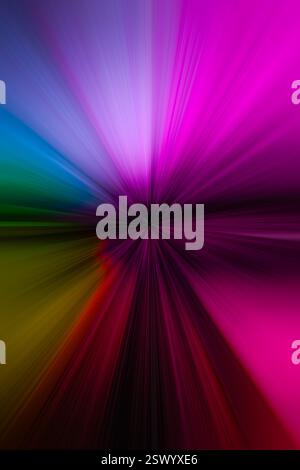 abstract background. radial burst artistic vertical image, surreal road into horizon at sunrise or sunset, energetic glowing explosion of color and fr Stock Photo