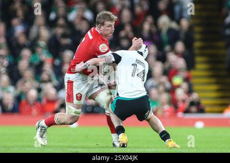 Mack Hansen of Ireland during the 2025 Guinness 6 Nations match Wales ...