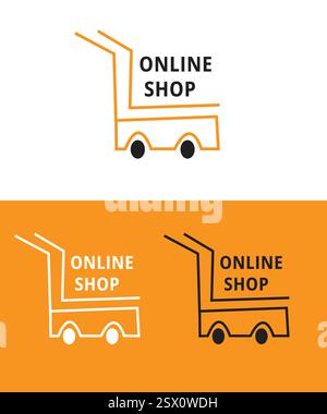 Shopping Cart Logo, Trolley Logo, Shopping Logo Design For Online Business, Vector Illustration Stock Vector