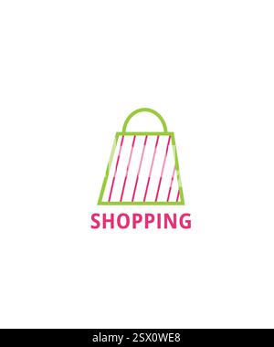 Online Shop Logo designs Template, shopping cart and shop bag logo design concept Stock Vector