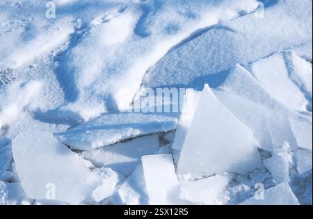 Fine snow texture, winter background Stock Photo