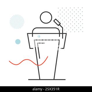 Guest Speaker on Podium - Stock Icon  as EPS 10 File Stock Vector