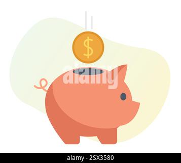 Finance Piggy Bank Icon - Keep Saving - Illustration as EPS 10 File Stock Vector