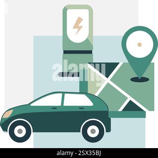 Future is Electric Vehicle - Stock Illustration as EPS 10 File Stock Vector