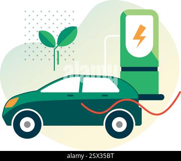 Future is Electric Vehicle - Stock Illustration as EPS 10 File Stock Vector
