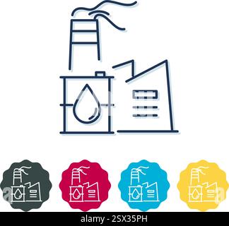 Petrochemical Industries with Crude Oil Barrel - Stock Icon as EPS 10 File Stock Vector