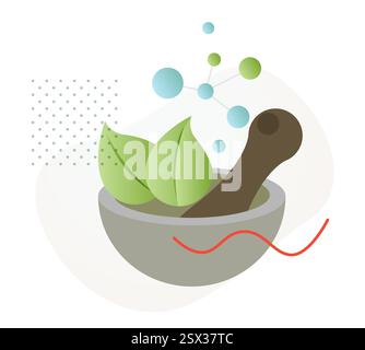 Mortar Pestle - Pharmacy Drug Formulation - Stock Illustration as EPS 10 File Stock Vector