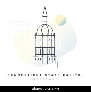 Connecticut State Capitol - Hartford - Stock Illustration as EPS 10 File Stock Vector