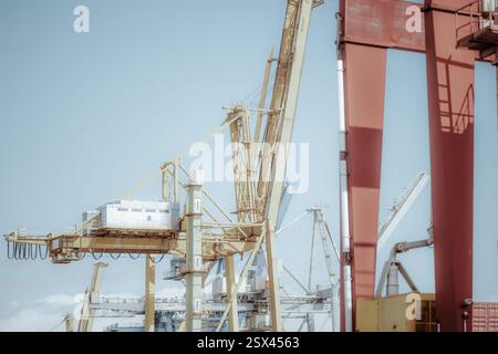 a construction crane used for loading and unloading containers at the ...