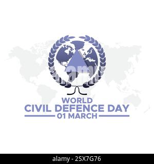 World Civil Defence Day, greeting vector illustration, World Civil Defence Day, observed on March 1st, highlights the importance of civil Stock Vector