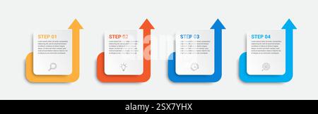 timeline infographic design with up arrow shape Stock Vector