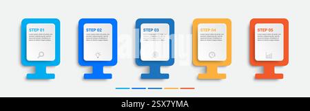 timeline infographic design with icons and 5 options or steps. infographics for business concept Stock Vector