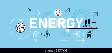 Energy conceptual eco-friendly alternative resource wind plant leaf resource oil gas fuel fossil industrial supply electricity battery power Stock Vector