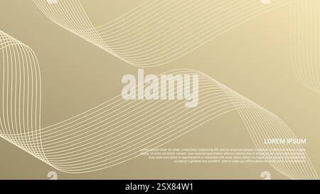 brown background design with wavy lines Stock Vector