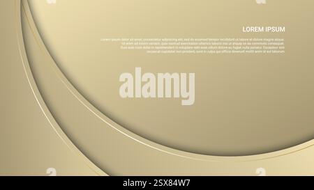 abstract background design with curved golden lines Stock Vector