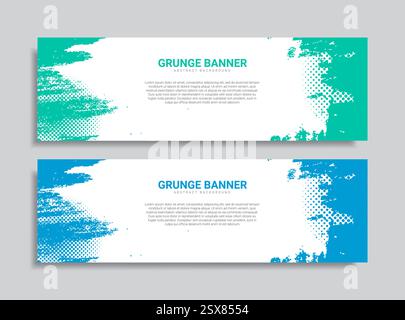 grunge banner design set in two colors Stock Vector