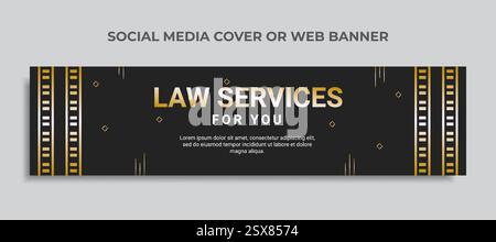 Social media cover or web banner for law services Stock Vector