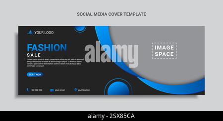 fashion sale social media cover design or web banner template Stock Vector