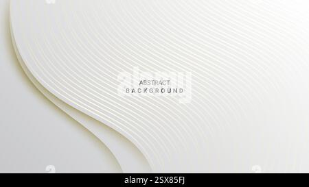 abstract background with golden color curved lines Stock Vector