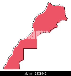 Morocco map symbol shape, travel web flat concept icon vector illustration . Stock Vector