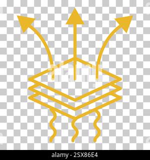 Breathable resistant icon, waterproof material protection sign, web vector illustration . Stock Vector