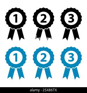 Set of Certification seal award icon, ribbon web stamp symbol, label vector illustration . Stock Vector
