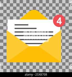 Email business icon, flat web client message sign, mail app vector illustration . Stock Vector