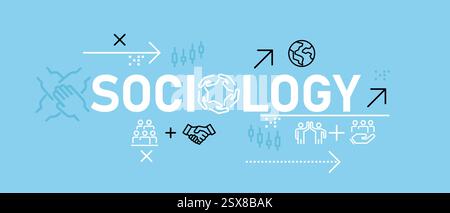 Sociology conceptual community interaction social social anthropology cultural studies theory community studies psychology psychological development Stock Vector
