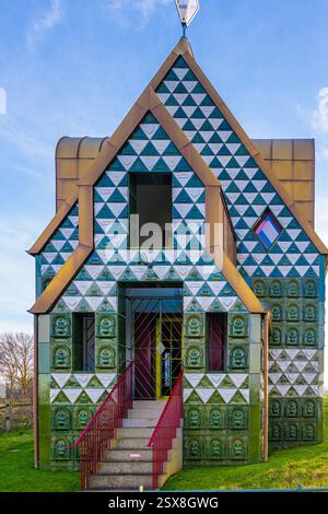 Grayson Perry's "House for Essex" a fantasy development in Wrabness with architectural design by FAT Architects and Charles Holland. Stock Photo