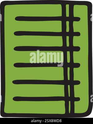 Doodle Paper Piece icon hand drawn, black line and colored Stock Vector