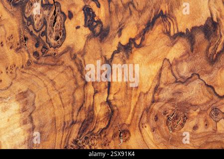 The texture of olive wood board. Natural wooden background Stock Photo