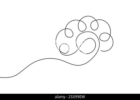 Human brain continuous one line drawing and minimalist style isolate outline vector illustration Stock Vector