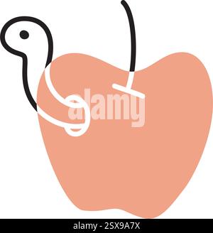 Apple doodle icon hand drawn in a modern minimalistic style Stock Vector