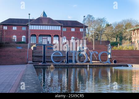 Telford, Shropshire - February 22 2025: Statue of civil engineer, Thomas Telford in Telford city centre Stock Photo