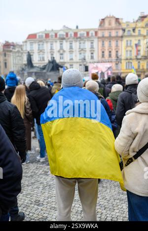 March 1, 2025, Prague, Czech Republic: People dressed in traditional