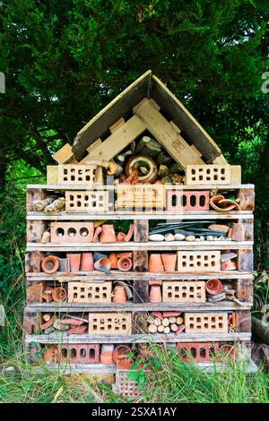 Insect hotel in brick Structure, simple shelter, cracks and holes ...