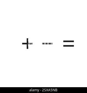 Math plus, minus, multiply, divide symbol vector. Calculator symbol collection. Mathematic symbol set. Math sign icons. Stock Vector