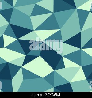Abstract background with mosaic triangle shapes. Compact triangles size. Repeatable pattern. Creative vector tiles. Tranquil Oceanic Gradient. Stock Vector