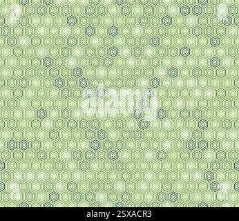 Pattern of geometric shapes. Green color tones gradients. Simple stacked hexagons pattern. Hexagon geometric shapes. Seamless pattern. Stock Vector