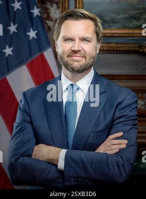 United States Vice President JD Vance is seen in the Oval Office of the