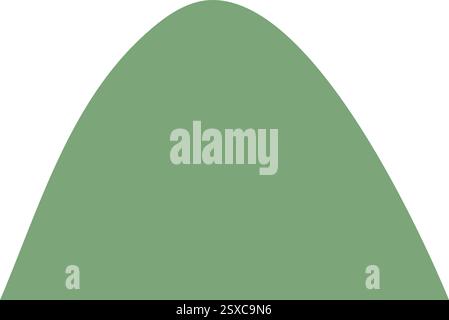 Green Hill Landscape In Flat Style Stock Vector