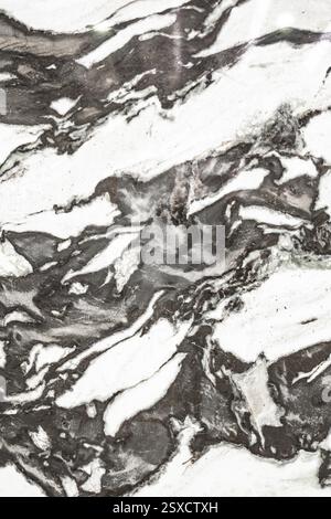Abstract black and white marble pattern with swirling textures, stone, natural stone, stone structure Stock Photo